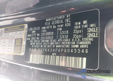 2023 Kia Sportage Sx from USA, damaged, VIN 5XYK43AF6PG045546